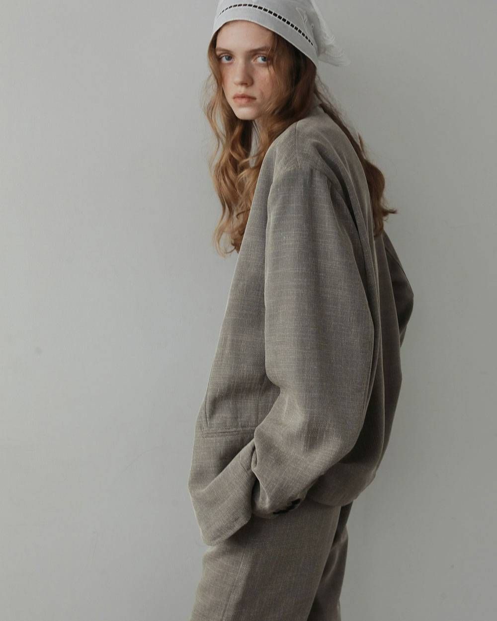 ツイードメッシュ ジャケット (グレージュ) Tweed Mesh Jacket (Graige) / 27SS