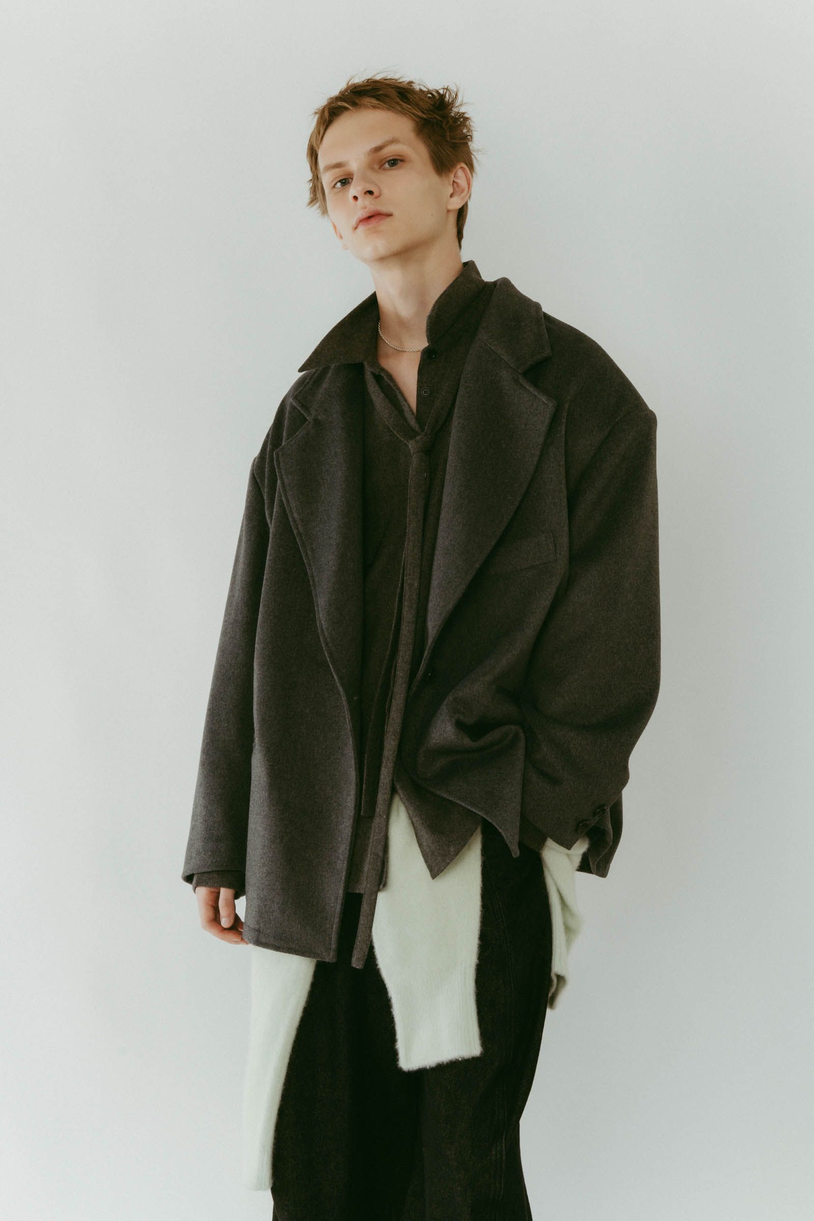 muffler overlay jacket(unisex) / マフラー オーバージャケット (グレー) / 25AW