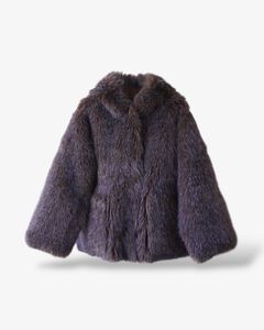 【25AW】Fox Like Fur Hoodie Coat / フォックスライクファー リバーシブルフーディコート (ブラウン) / エコファー / フェイクファー