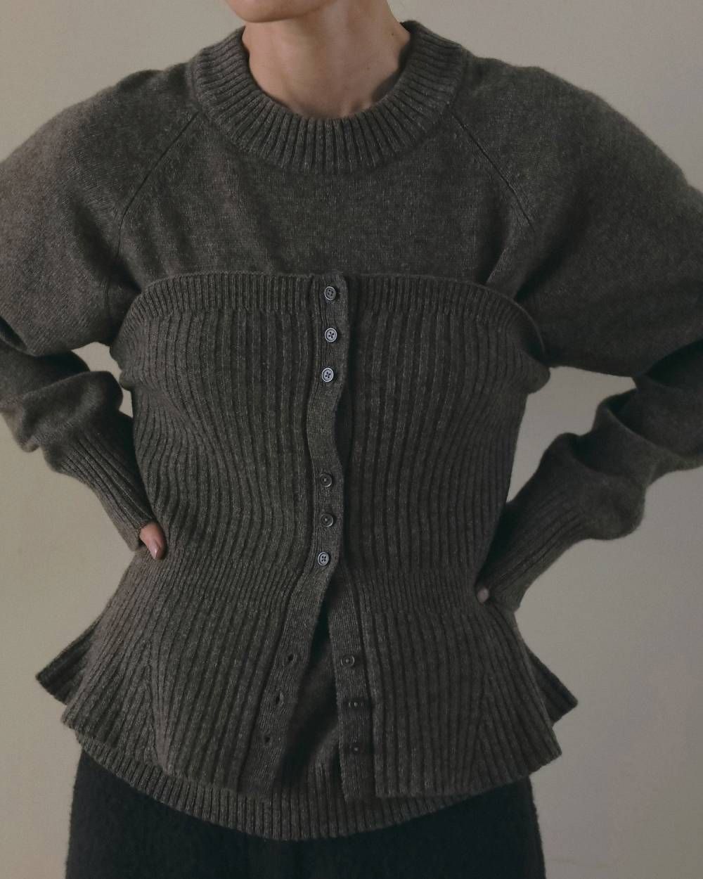 ウール2ウェイビスチェ (モカ) Wool 2way Bustier (Mocha) / 26AW 【6月29日まで期間限定予約】