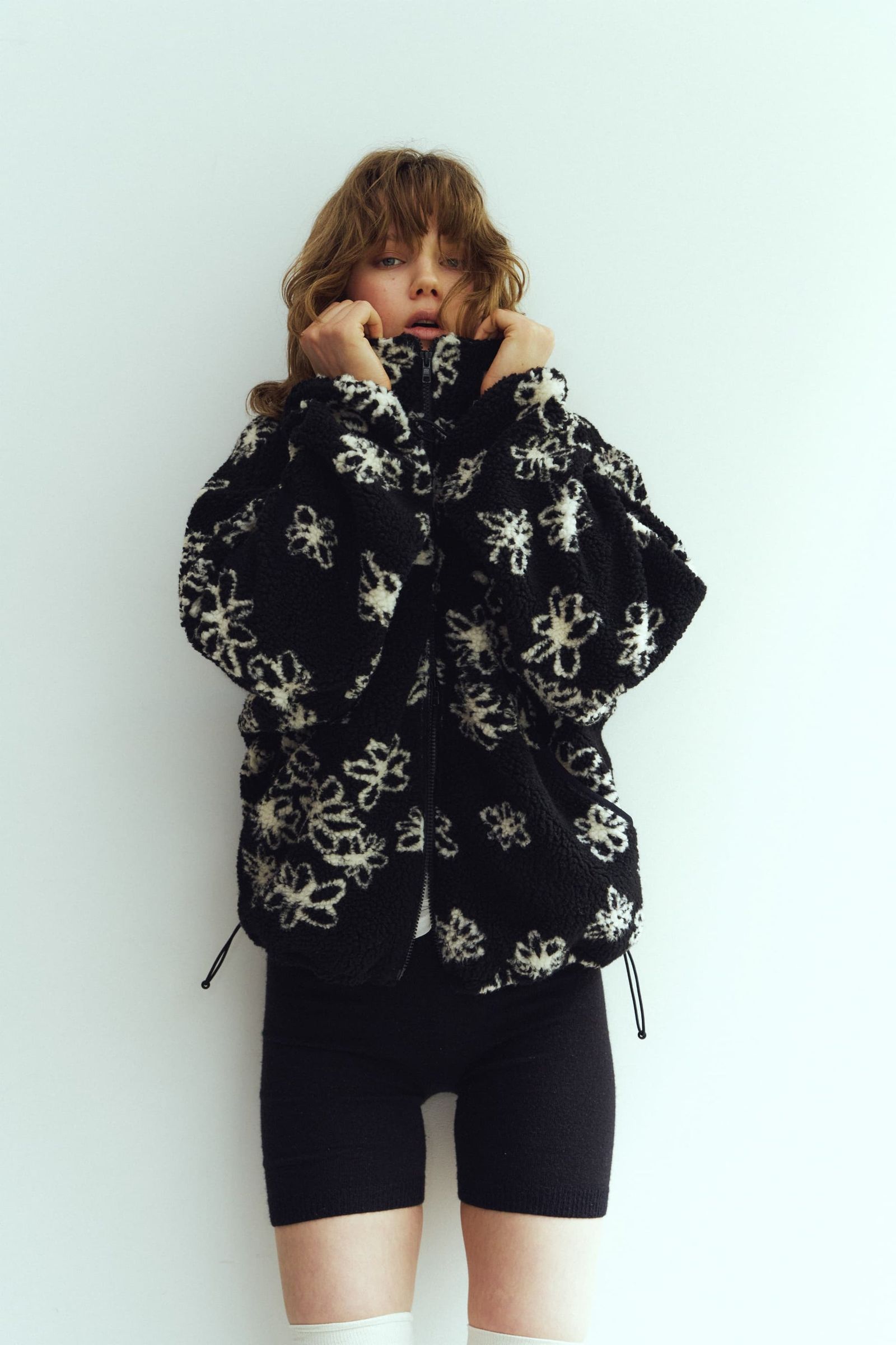 フラワー ボアフリース (ブラック) flower boa fleece(unisex) (Black) / 26AW