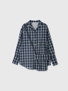 【25AW】SHEER CHECK SHIRT JACKET / シアーチェックシャツ (ブルー)
