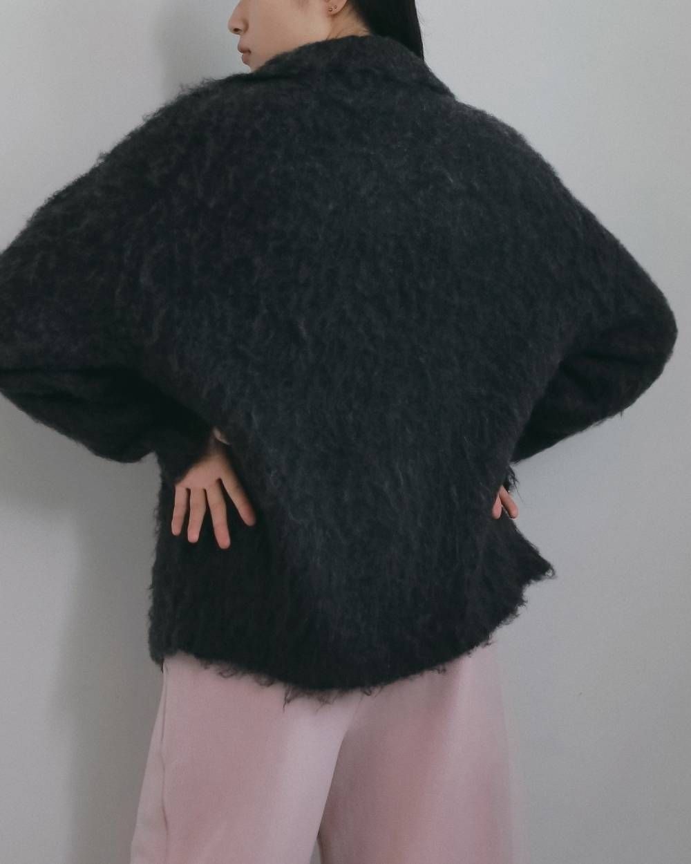 ブラッシュド ニットジャケット (チャコールグレー) Brushed Knit Jacket (Charcoal gray) / 26AW 【6月29日まで期間限定予約】