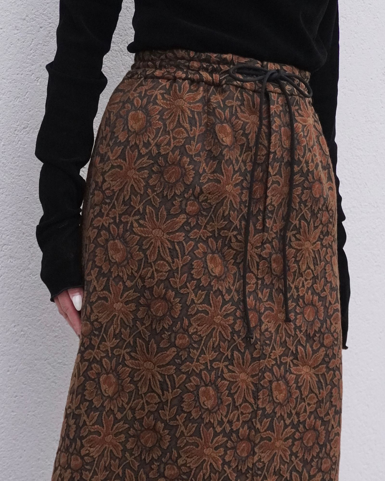 Adam jacquard long skirt / アダムジャカードロングスカート (ブラウン)