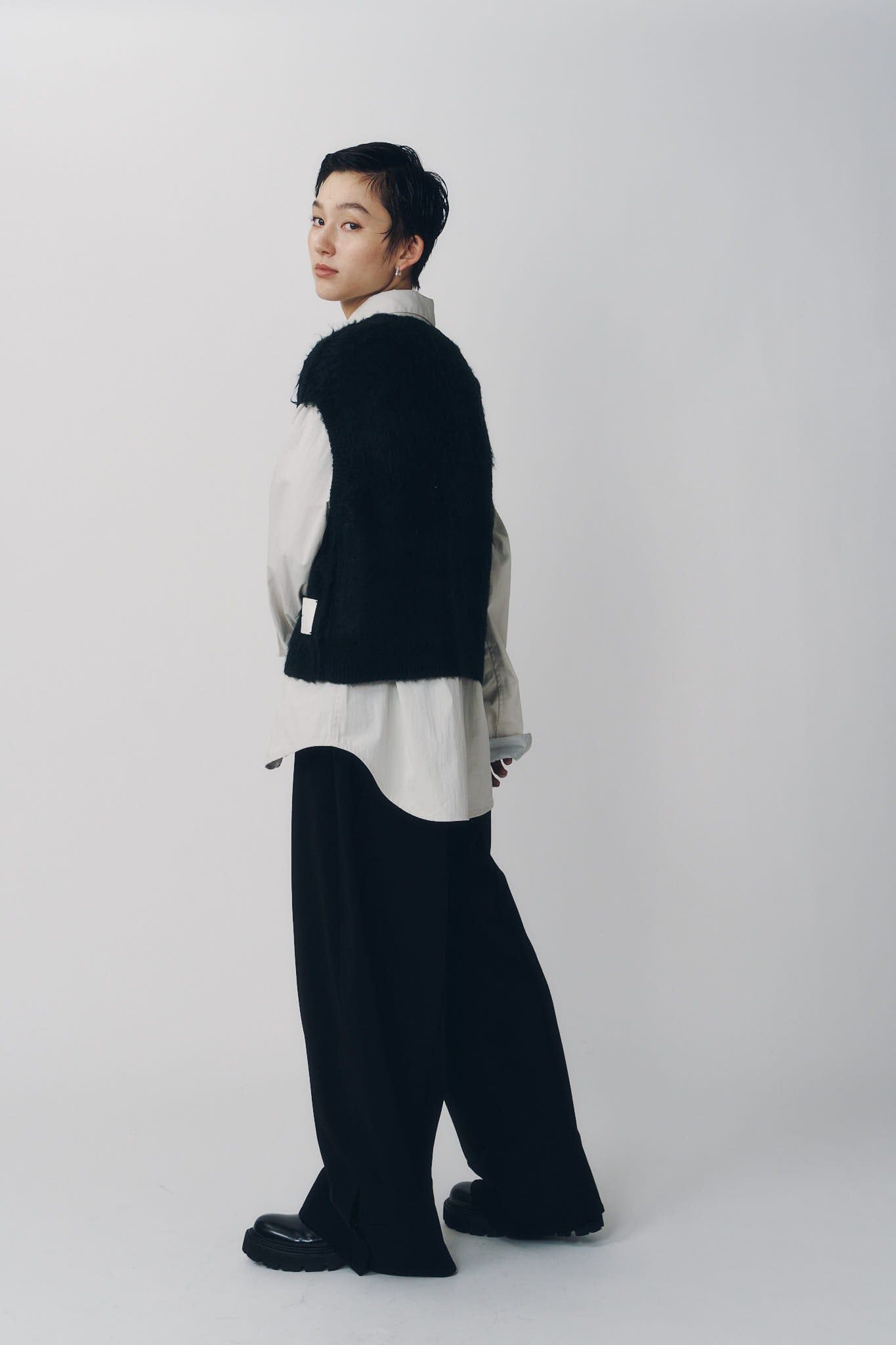 アーガイルニットベスト (ブラック) argyle knit vest (Black) / 26AW