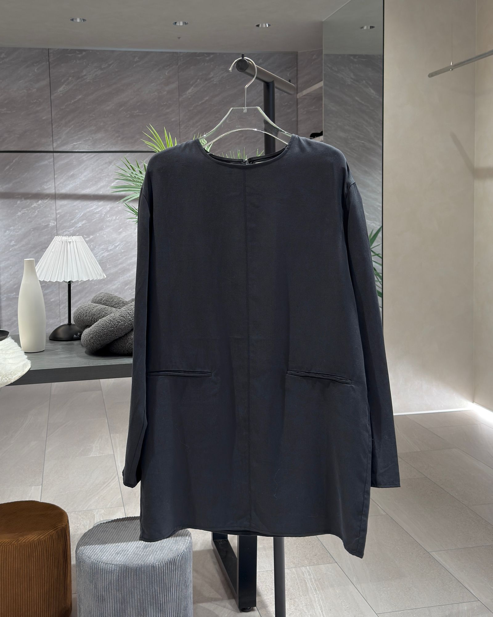 【25AW】Cocoon Mini Onepiece / コクーン ミニワンピース (ブラック)