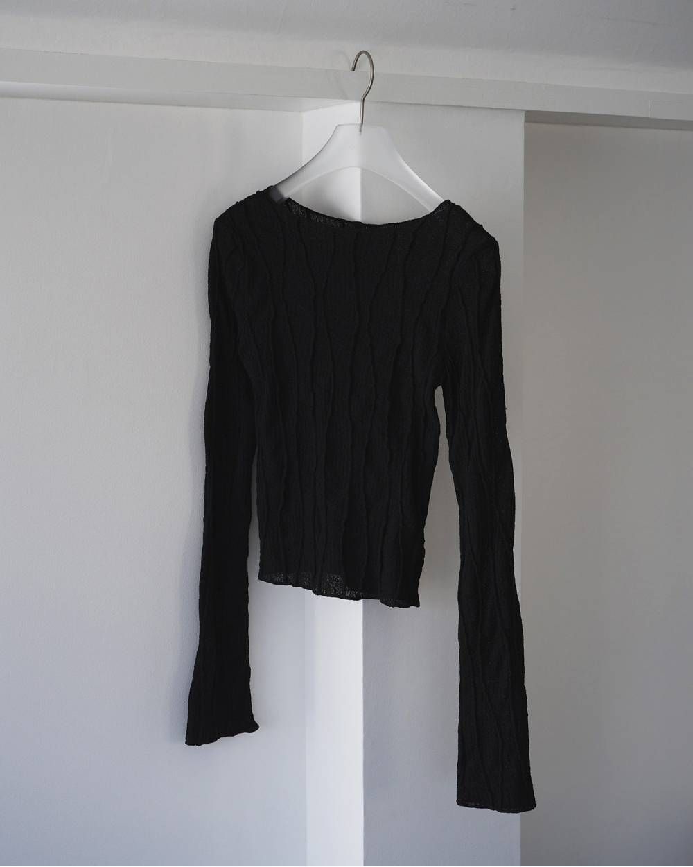 Random Pintuck Tops / ランダムピンタックトップス (Black) / 26SS
