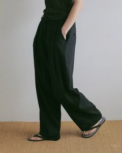 リネンラフパンツ (ブラック) Linen Rough Pants (Black) / 27SS