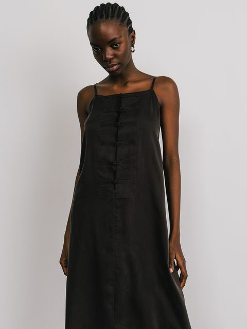 【25SS】CUPRO MANDARIN DRESS / マンダリンドレス (ブラウン)