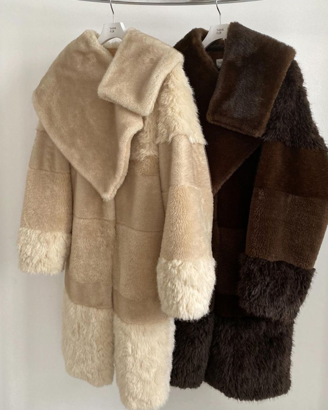 【先行予約】【26TH-19】ミックスファーコート (ベージュ) Mixed Fur Coat (Beige) /  エコファー  /  フェイクファー 【受注期間6/14 23:59まで】