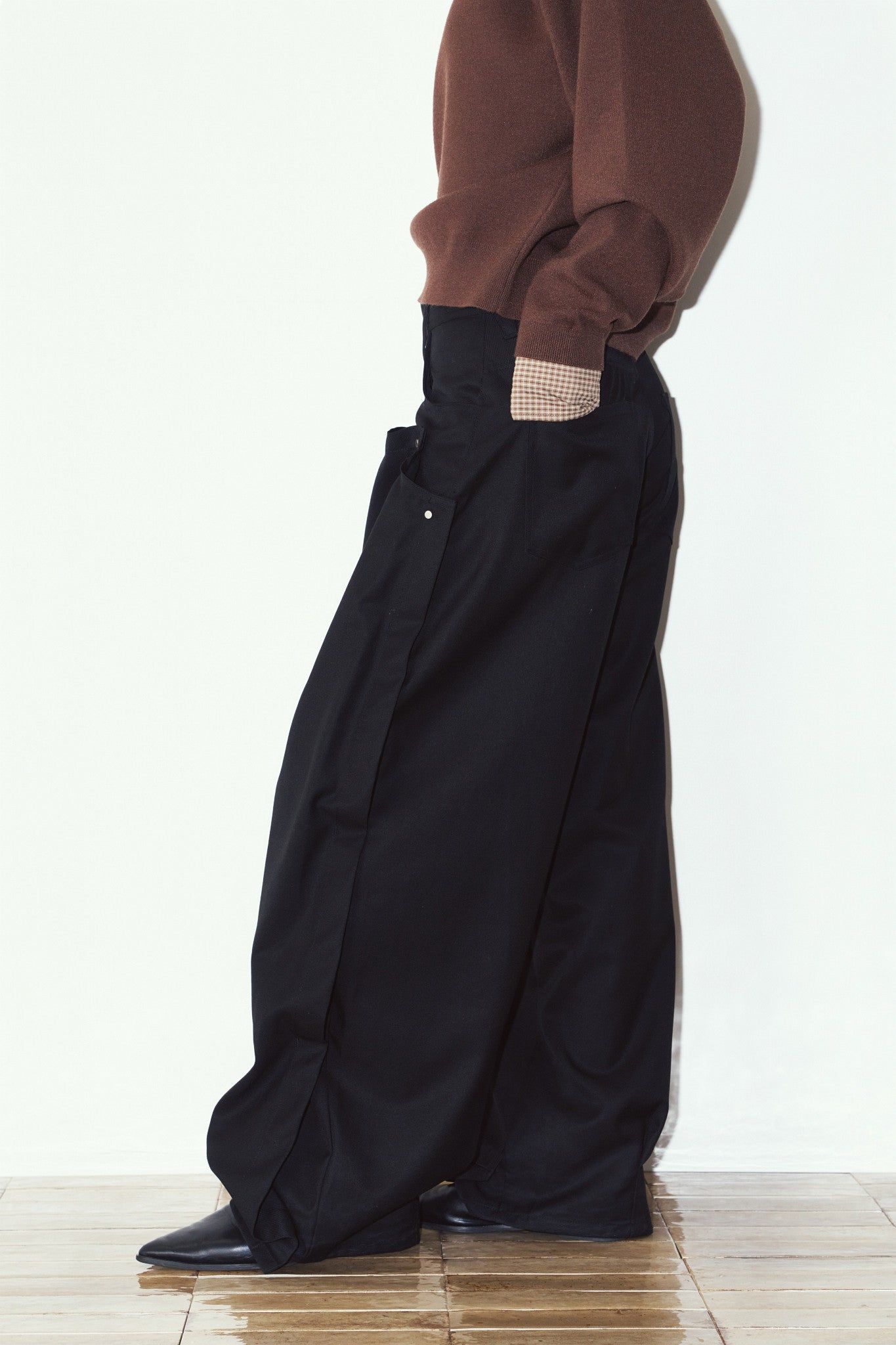 クリング ドレープパンツ (ブラック) cling draped pants(unisex) (Black) / 26AW