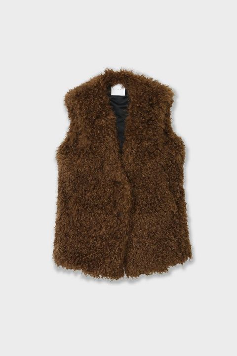 【25AW】CRINPED BOA VEST / クリンプドボアベスト (ブラウン)
