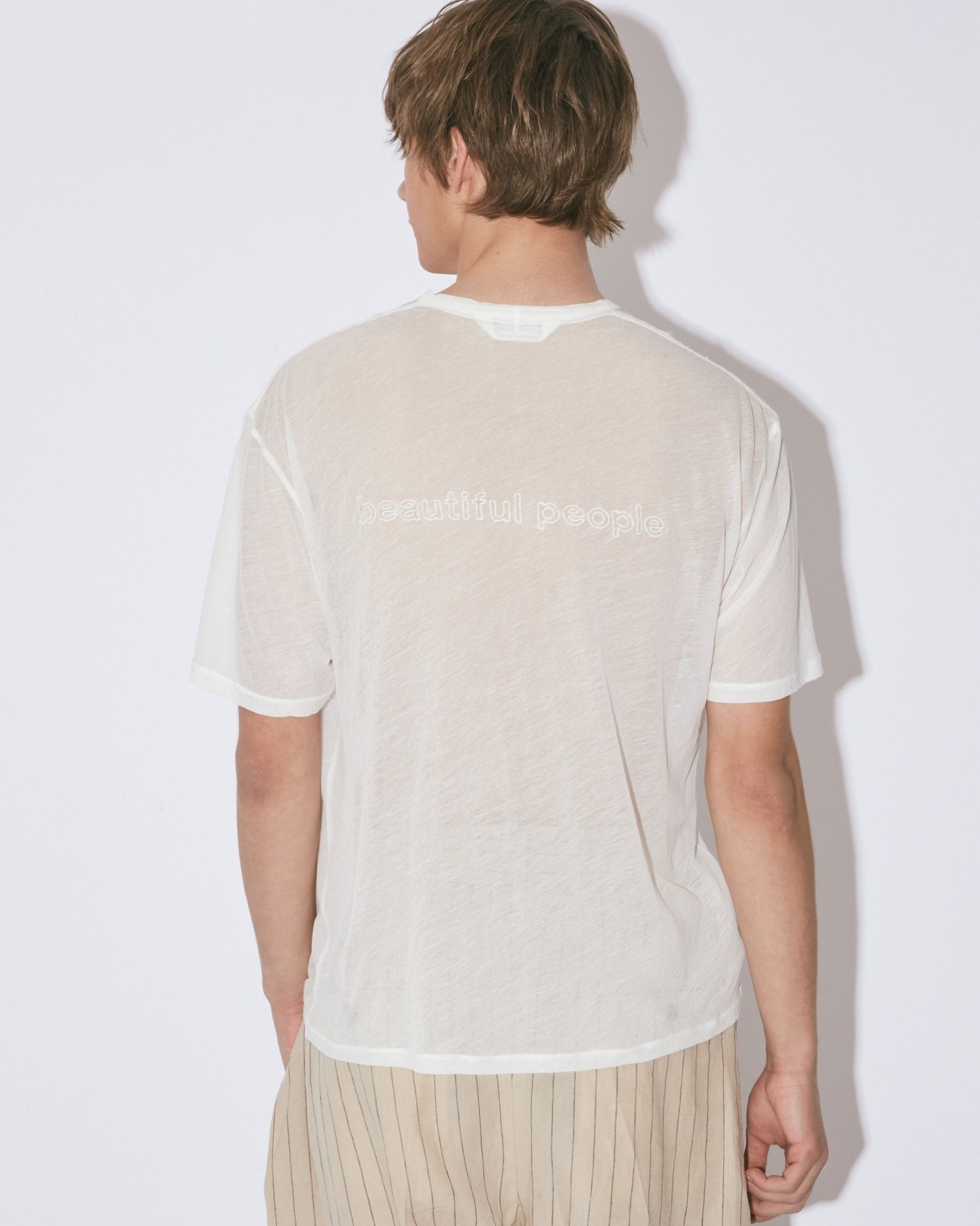 beautiful people jersey outline19,800円 beautiful people - sheer jersey outline logo T / シアー