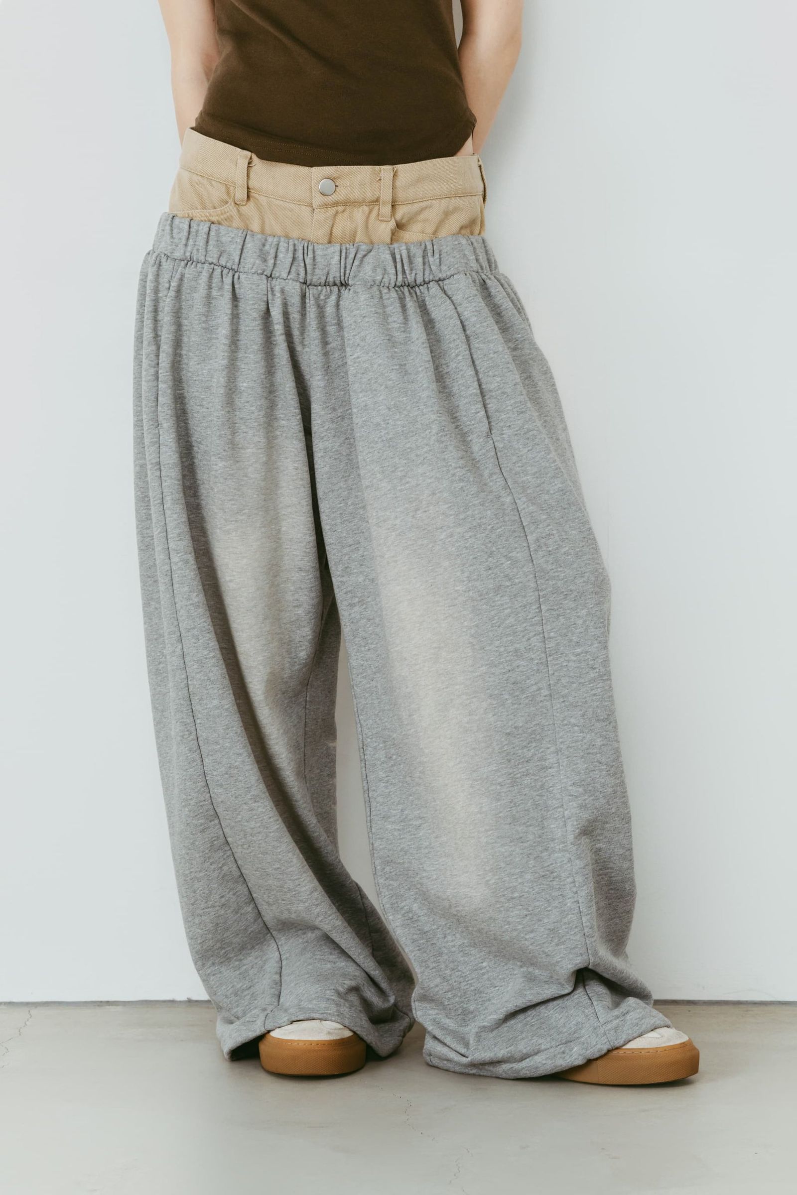 ダブルレイヤースウェットパンツ (グレー) double-layer sweatpants (Gray) /  26SS