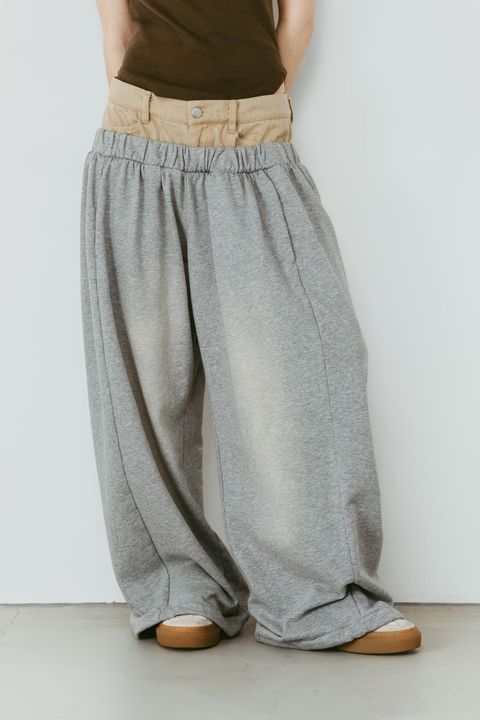 ダブルレイヤースウェットパンツ (グレー) double-layer sweatpants (Gray) /  26SS