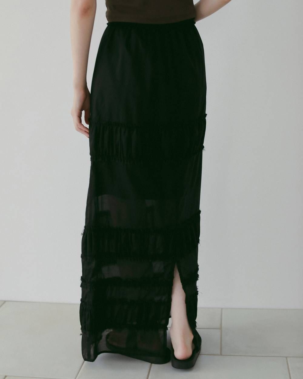 ティアード ペンシルスカート (ブラック) Tiered Pencil Skirt (Black) / 26SS