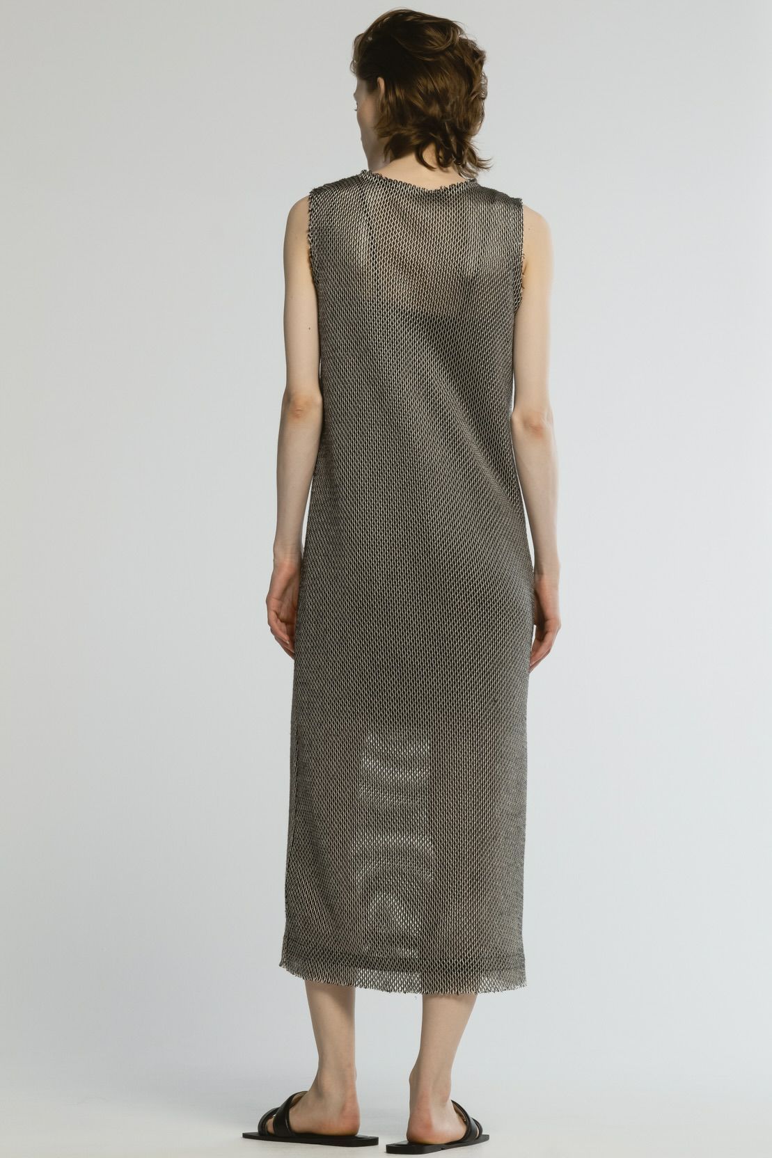 【25SS】RASCHEL SLEEVELESS DRESS / ラッセルスリーブドレス (エクリュ/ブラック)