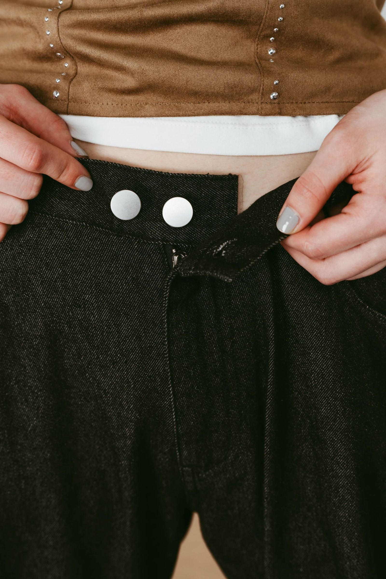 ワイドベルボトムデニムパンツ (ブラック) wide bell-bottom denim pants (Black) /  26SS