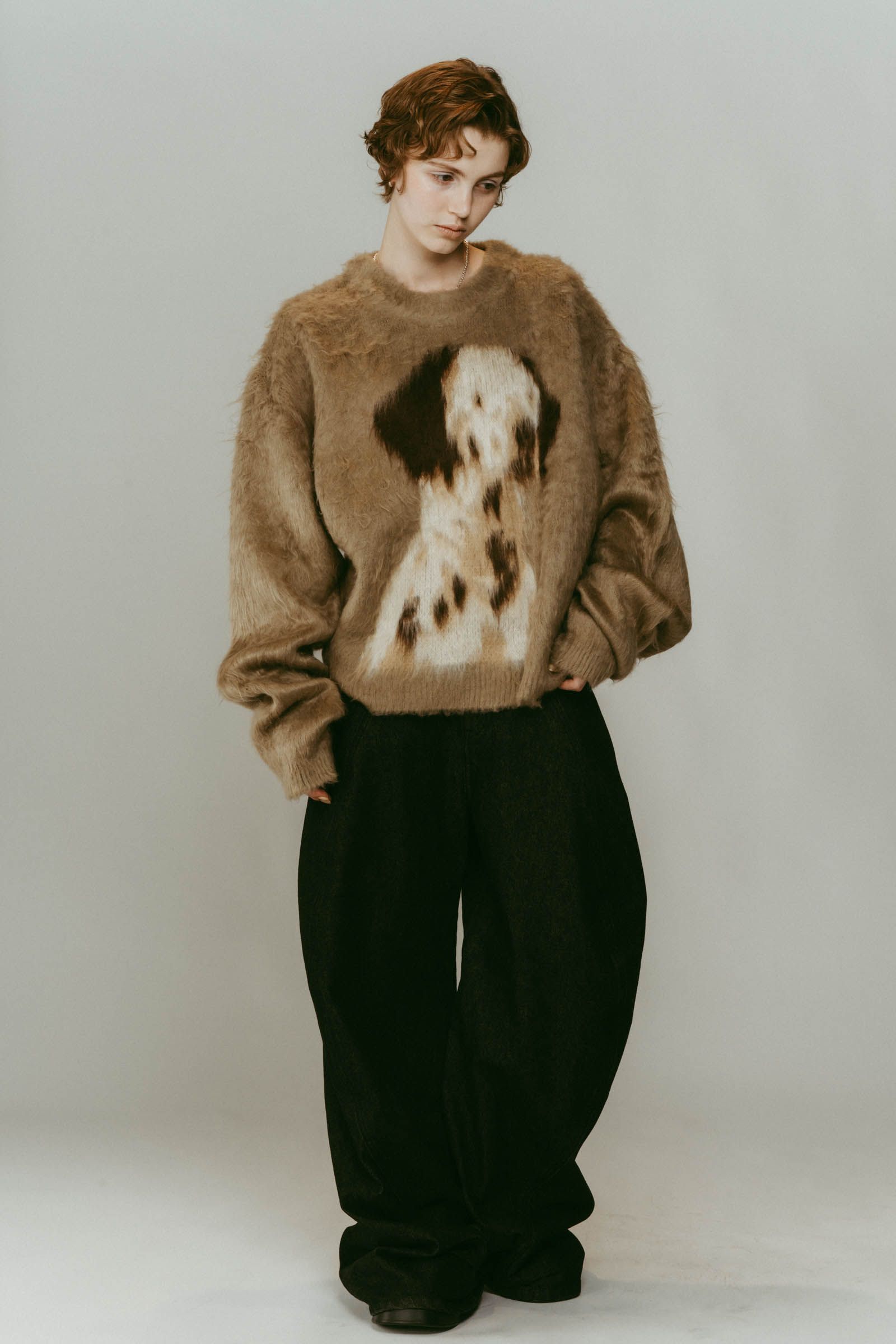 dalmatian shaggy knit(unisex) / ダルメシアン シャギーニット (ベージュ) / 25AW