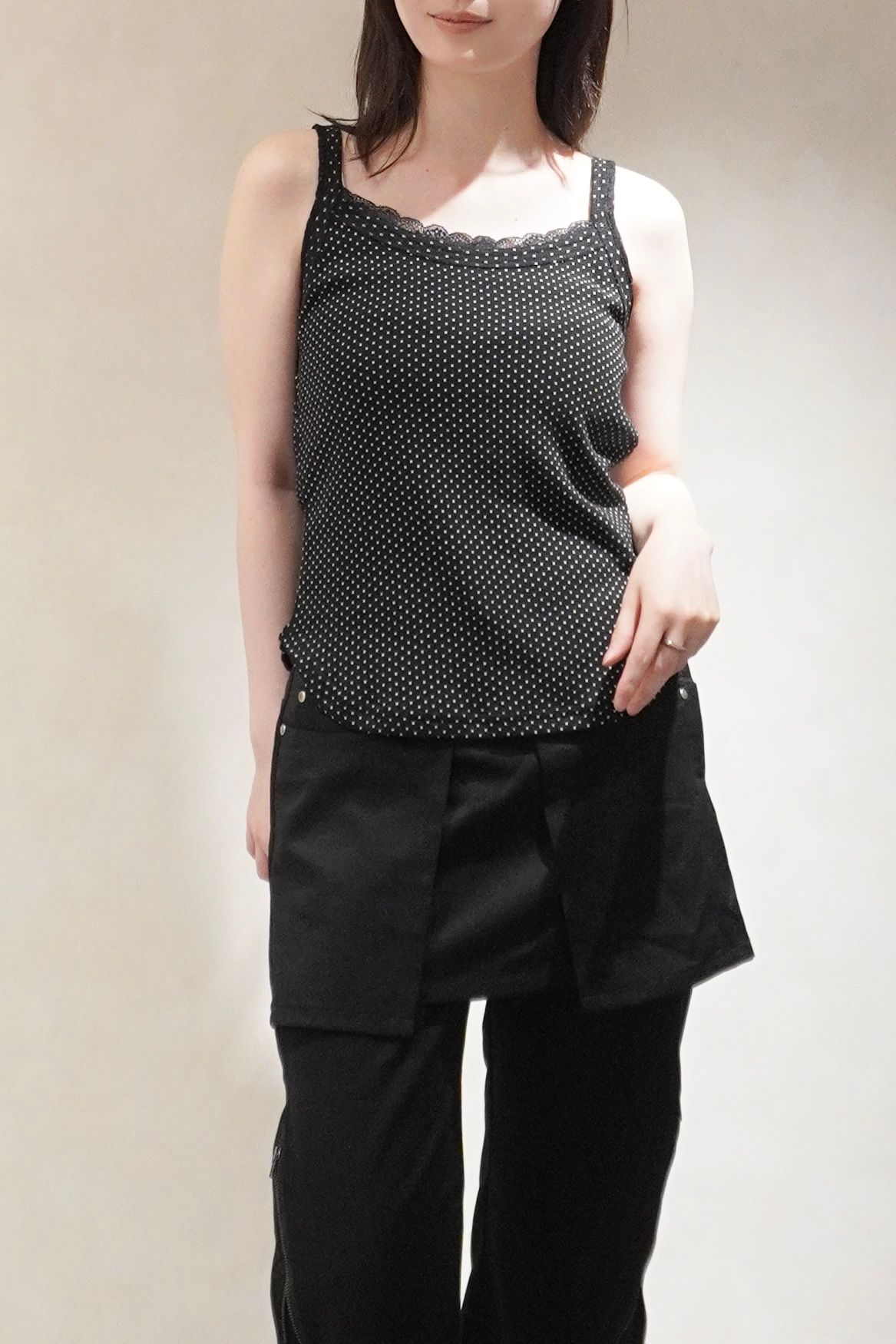 レースディテール キャミソール (ドット) lace detail camisole (Dot) /  26SS
