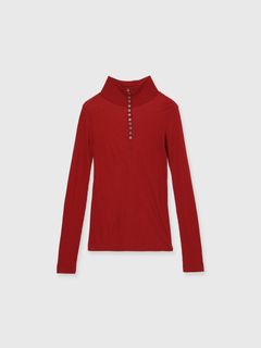 HENRY HIGH NECK TOPS / ヘンリーハイネックトップス (Red) / 26SS