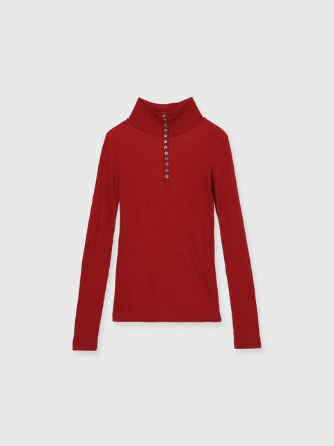 HENRY HIGH NECK TOPS / ヘンリーハイネックトップス (Red) / 26SS