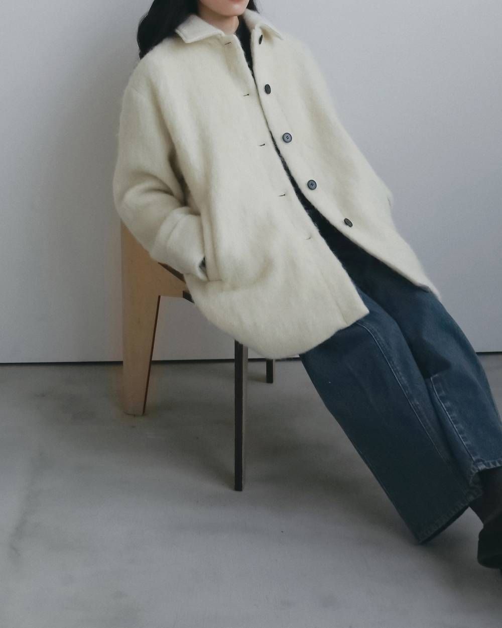 シャギーオーバージャケット (アイボリー) Shaggy Over Jacket (Ivory) / 26AW 【6月29日まで期間限定予約】