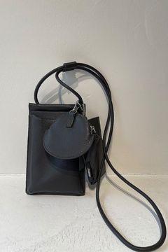 RECYCLING LEATHER MULTI MOBILE POUCH / リサイクルレザーマルチモバイルポーチ (ネイビー) スマホショルダー/コインケース・カードホルダー付き / 取り外し可能