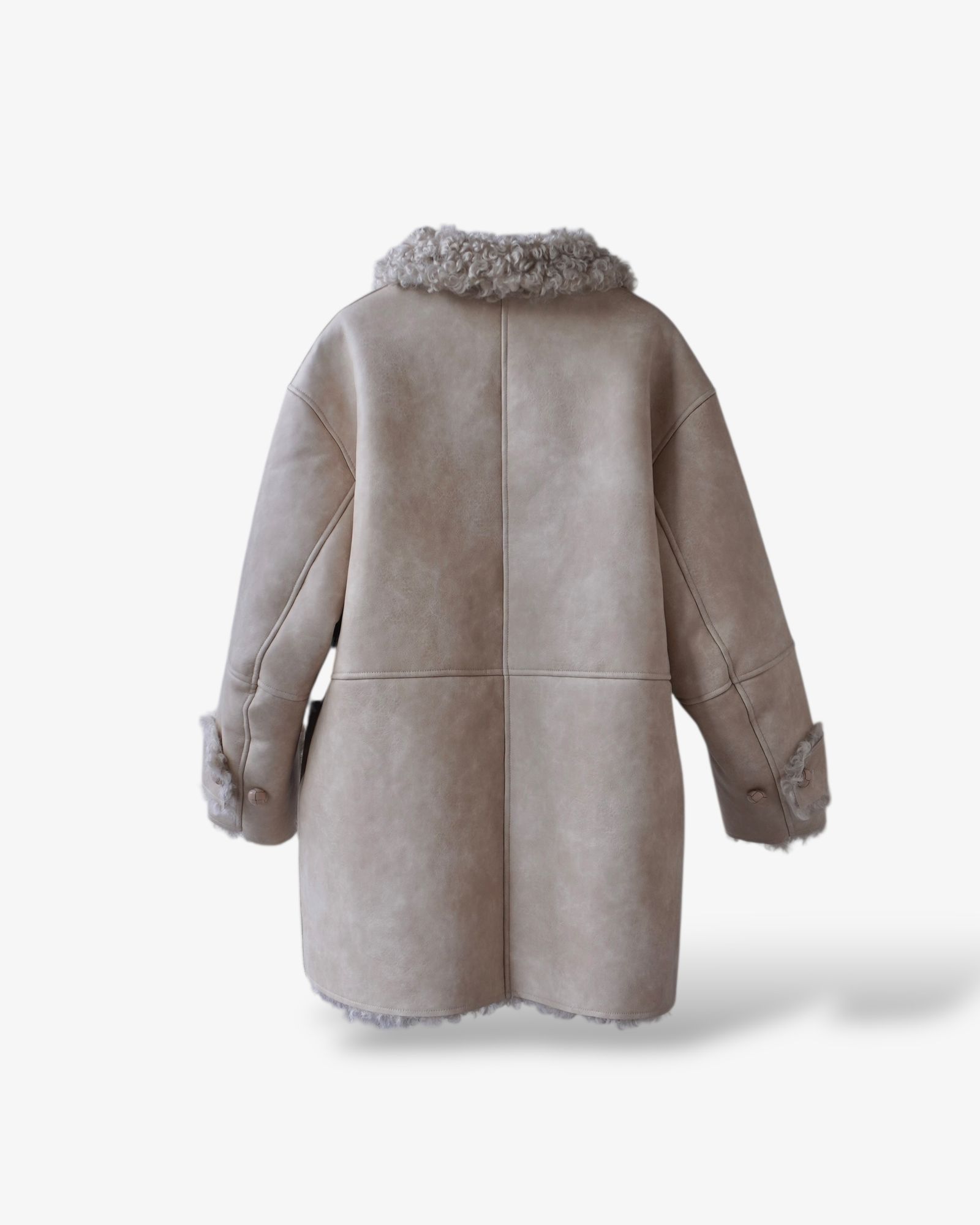 【25AW】Vintage Like Fake Mouton Reversible Coat (クリーム) / ヴィンテージライクムートン リバーシブルファーコート / エコファー / フェイクファー