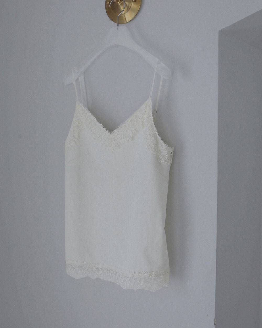 ツイルレース キャミソール (アイボリー) Twill Lace Camisole (Ivory) / 27SS