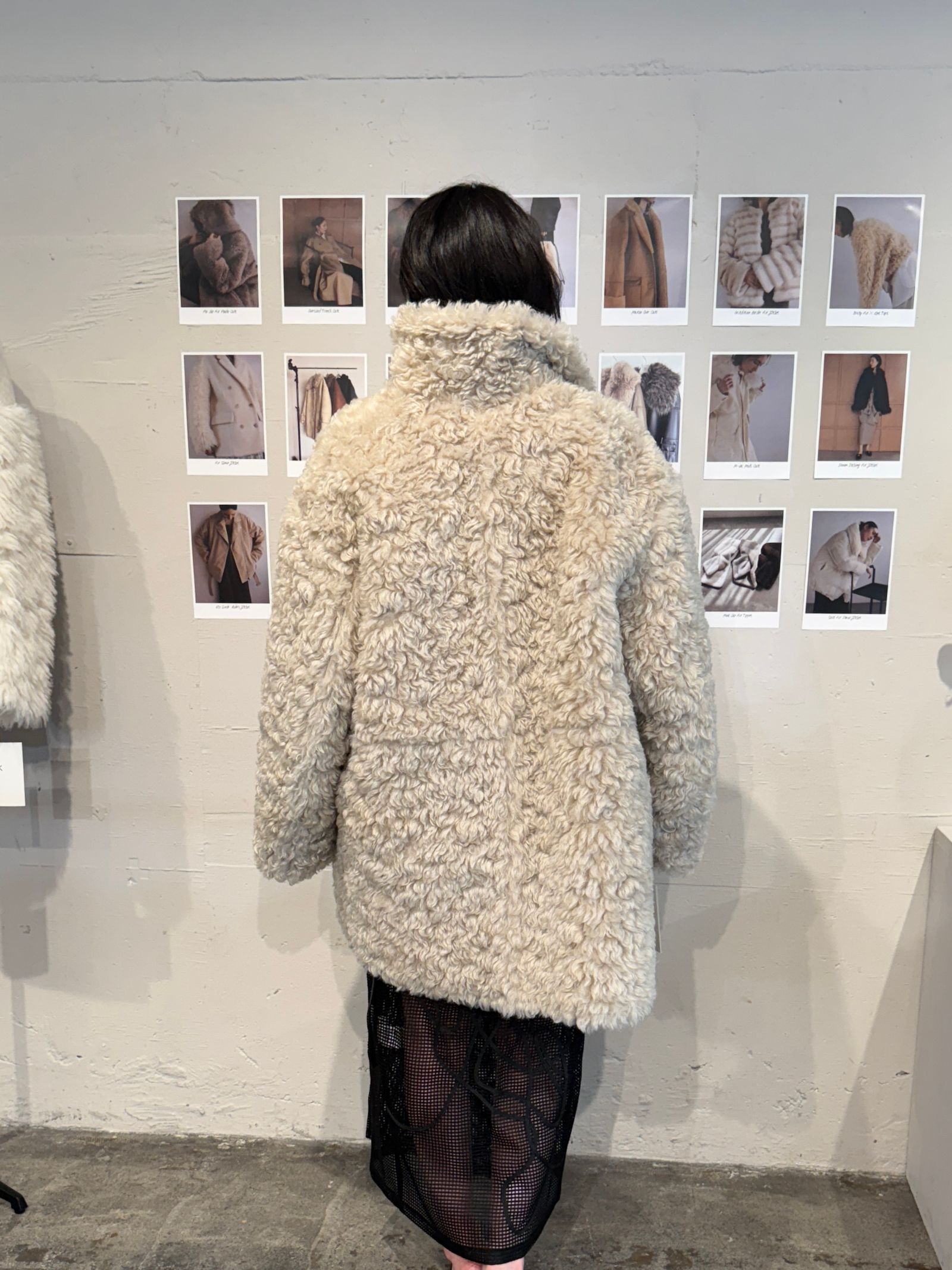 【25AW】Vintage Like Fake Mouton Reversible Coat (クリーム) / ヴィンテージライクムートン リバーシブルファーコート / エコファー / フェイクファー