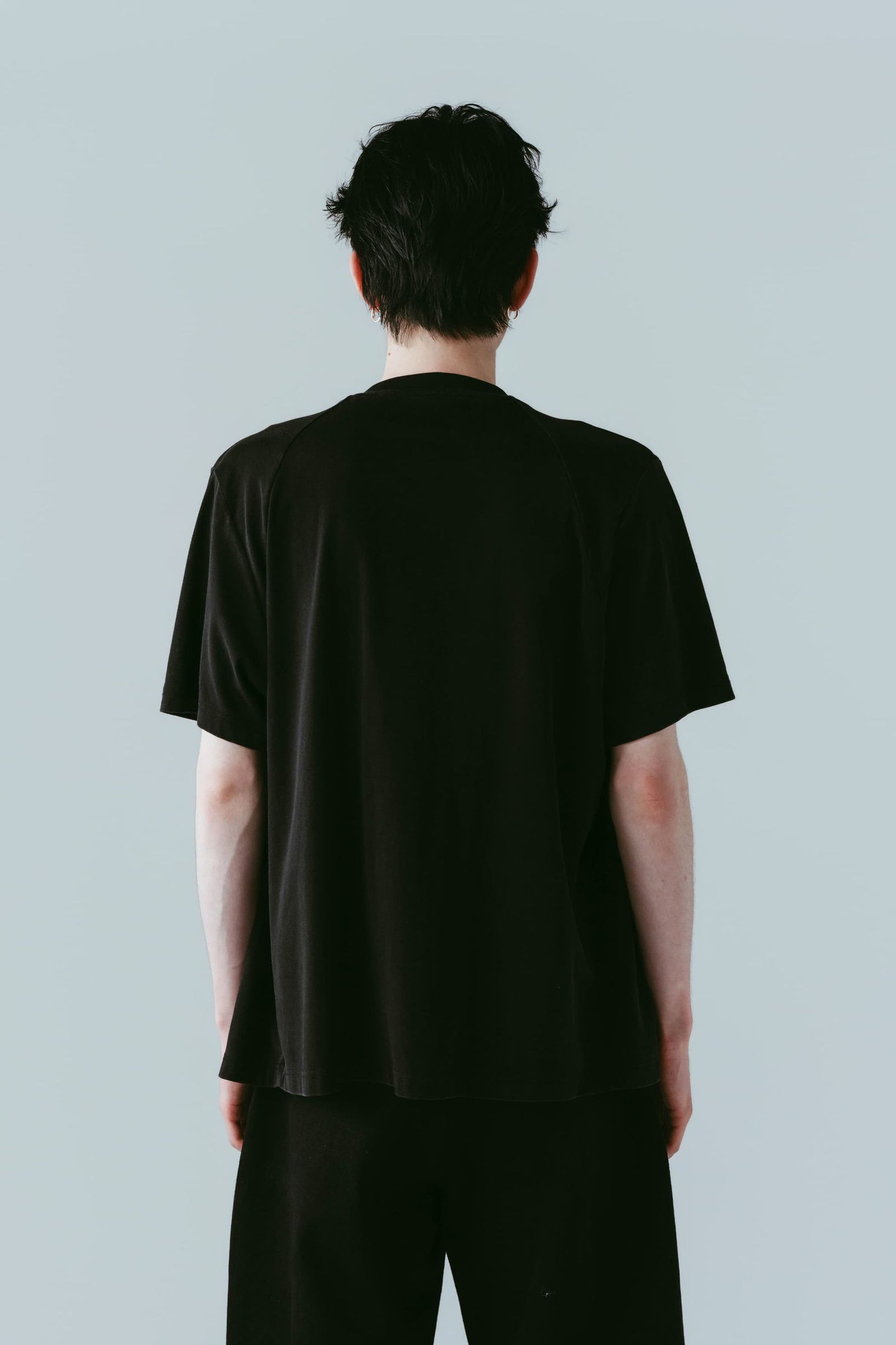 タック オーバーサイズTシャツ (ブラック) tuck detail oversized tee(unisex) (Black) /  26SS