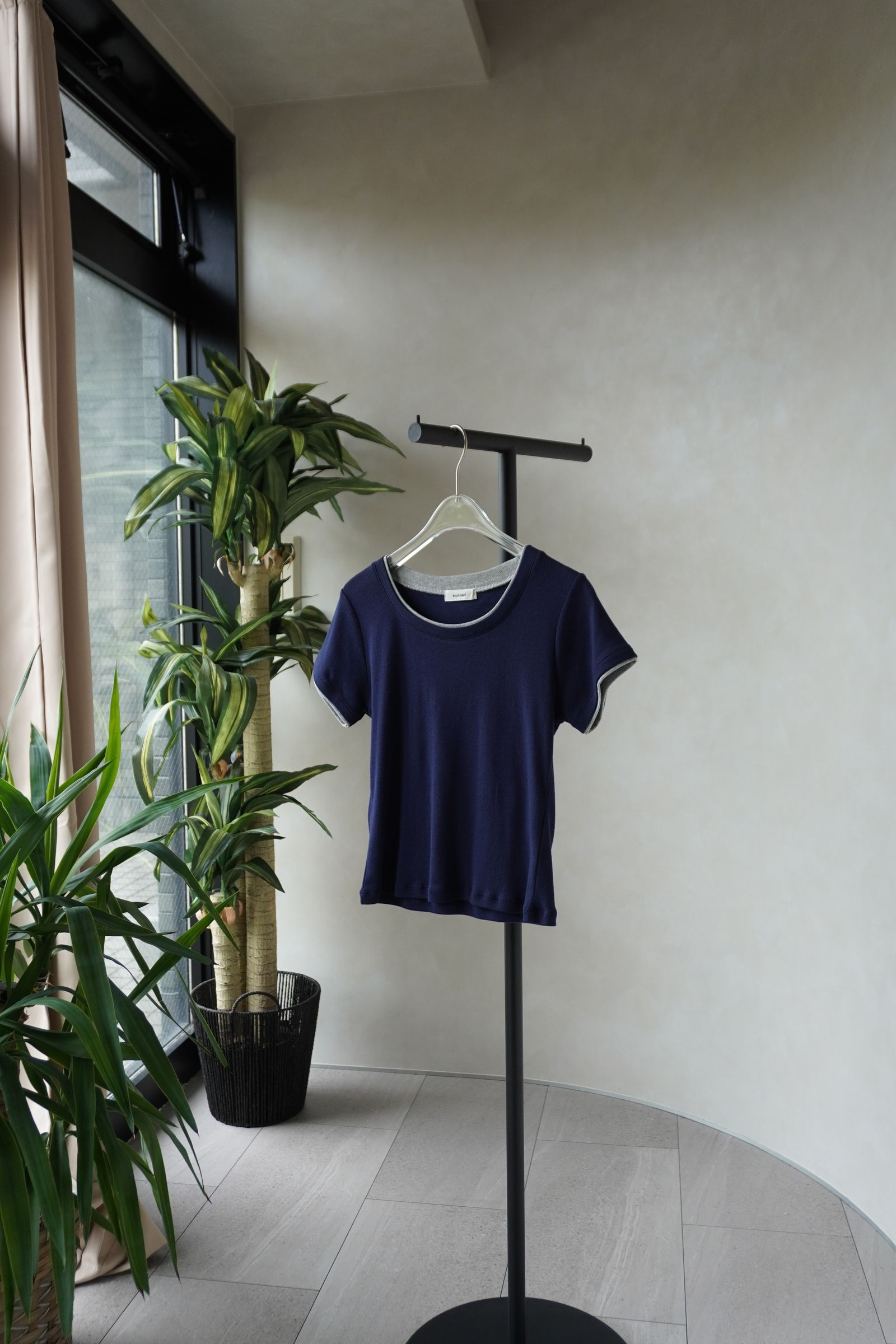 レイヤード クルーネックTシャツ (ネイビー) layered crewneck tee (Navy) /  26SS