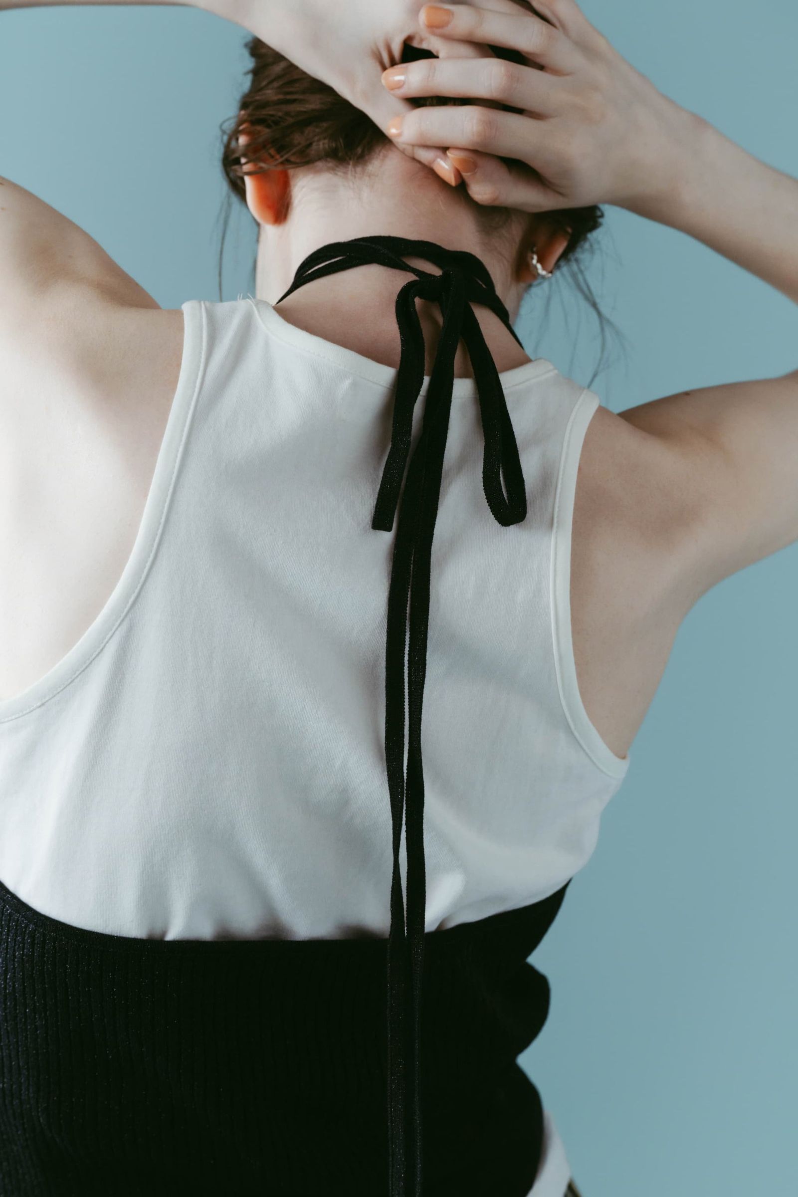 ニット ホルタービスチェ (ネイビー) knit halter bustier (Navy) /  26SS