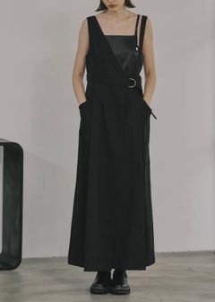 one shoulder twill OP / ワンショルダーツイルワンピース (ブラック) / 25AW