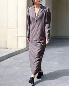 MINIMAL JACKET PUFF DRESS (CHARCOAL GRAY) / ミニマルジャケットパフドレス チャコールグレー