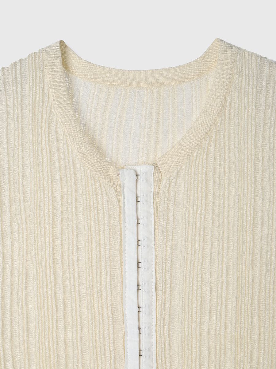 クレドナ CREDONA ユーロフックシアーリブトップ EURO HOOK SHEER RIB TOP【2025 新作】 CREDONA - 【25SS】EURO HOOK SHEER RIB TOP / シアーリブトップ