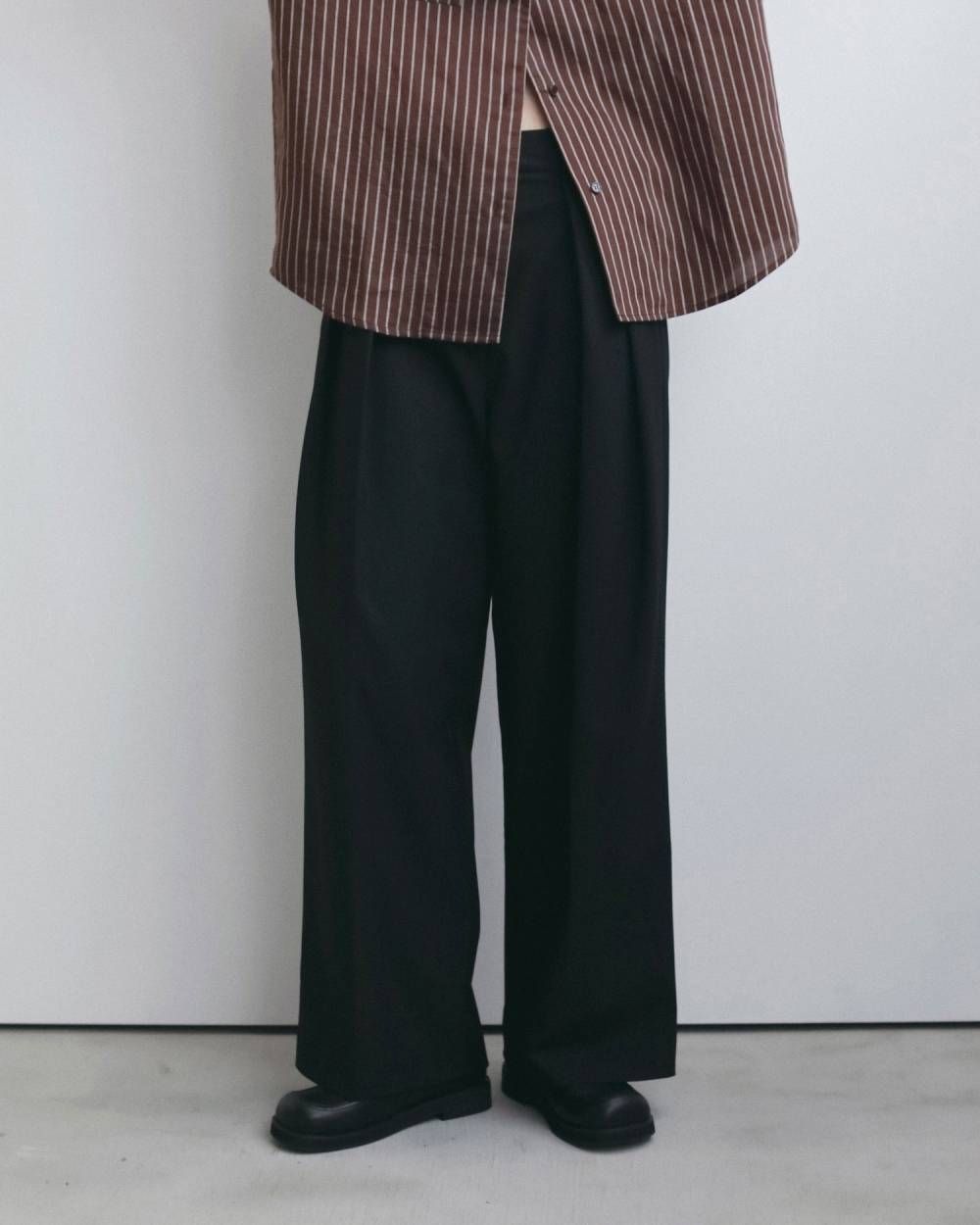 ラックワイドパンツ (ブラック) Tuck Wide Pants (Black) / 26AW 【6月29日まで期間限定予約】