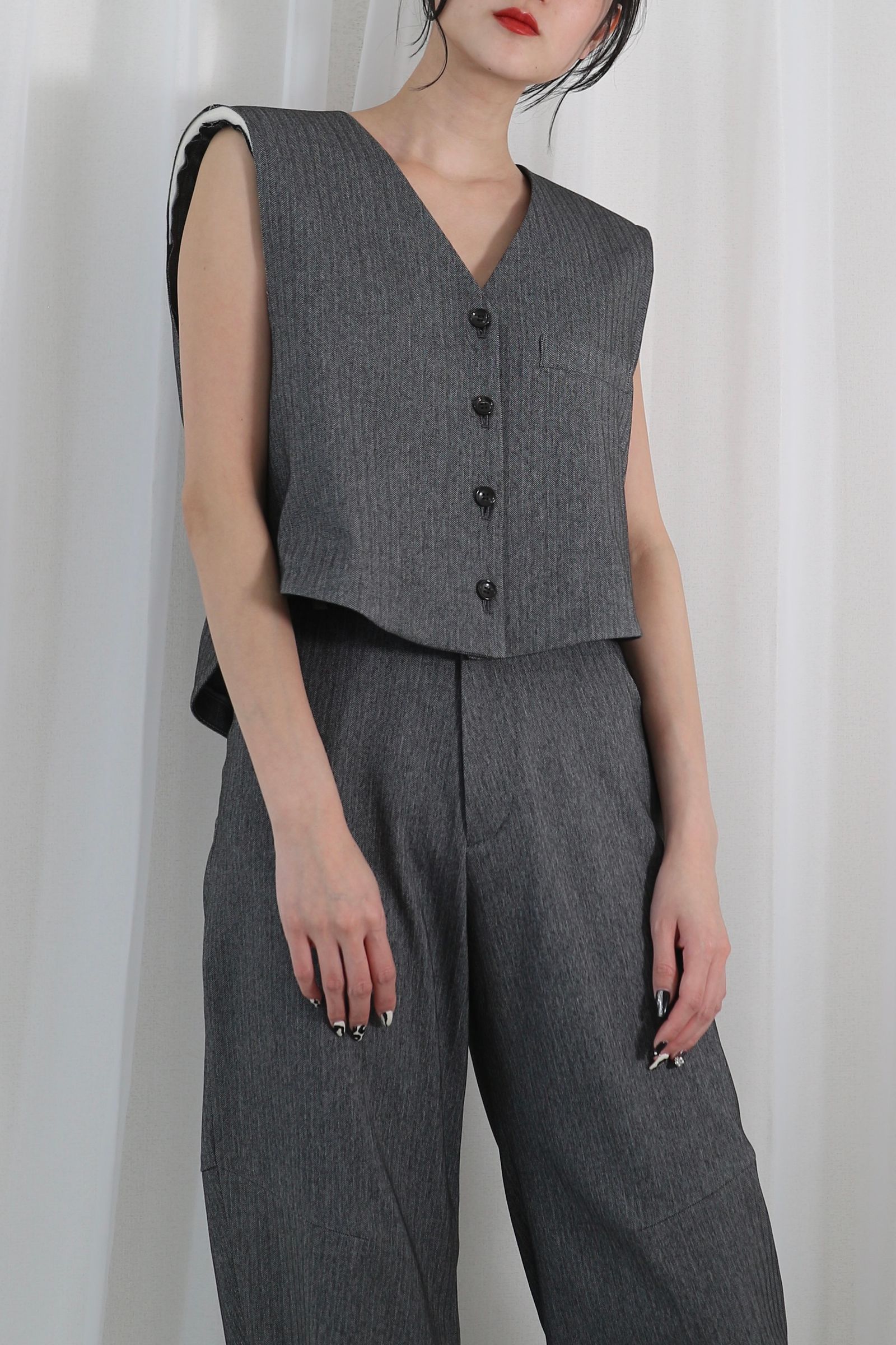 RETORO PADDED VEST JACKET / レトロパデッドベストジャケット (グレー)