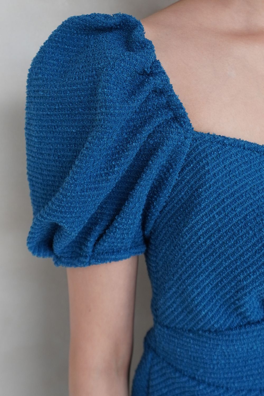 POOFY TOWEL LIKE MINI TOP / パイル ミニトップス (ブルー)