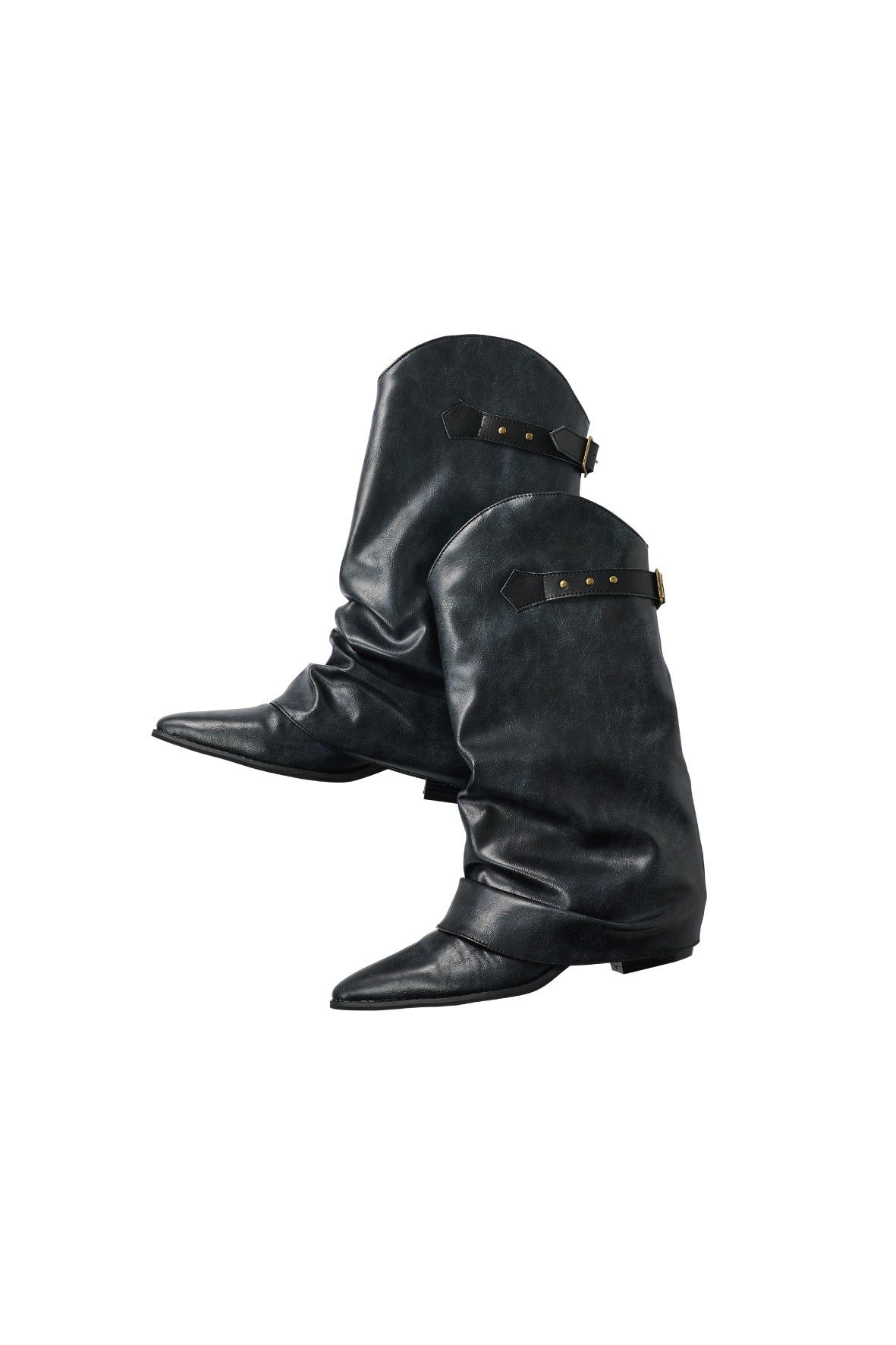 ウエスタンベルテッドブーツ (ブラック) western belted boots (Black) /  26SS