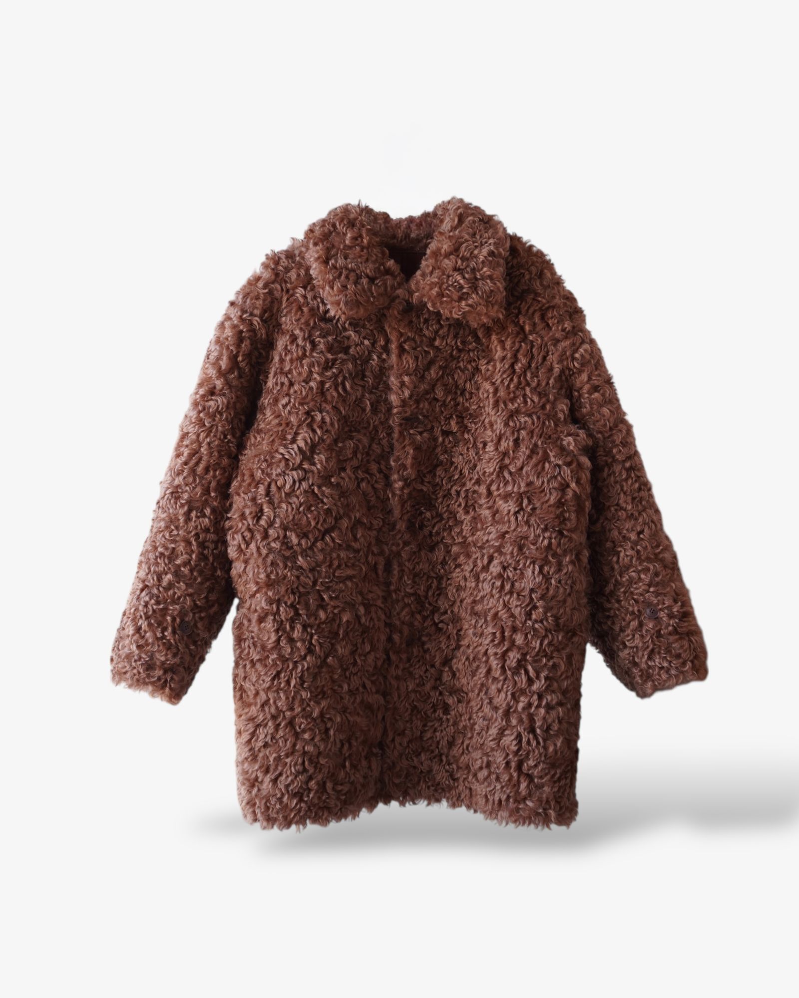 【25AW】Vintage Like Fake Mouton Reversible Coat (テラコッタ) / ヴィンテージライクムートン リバーシブルファーコート / エコファー / フェイクファー