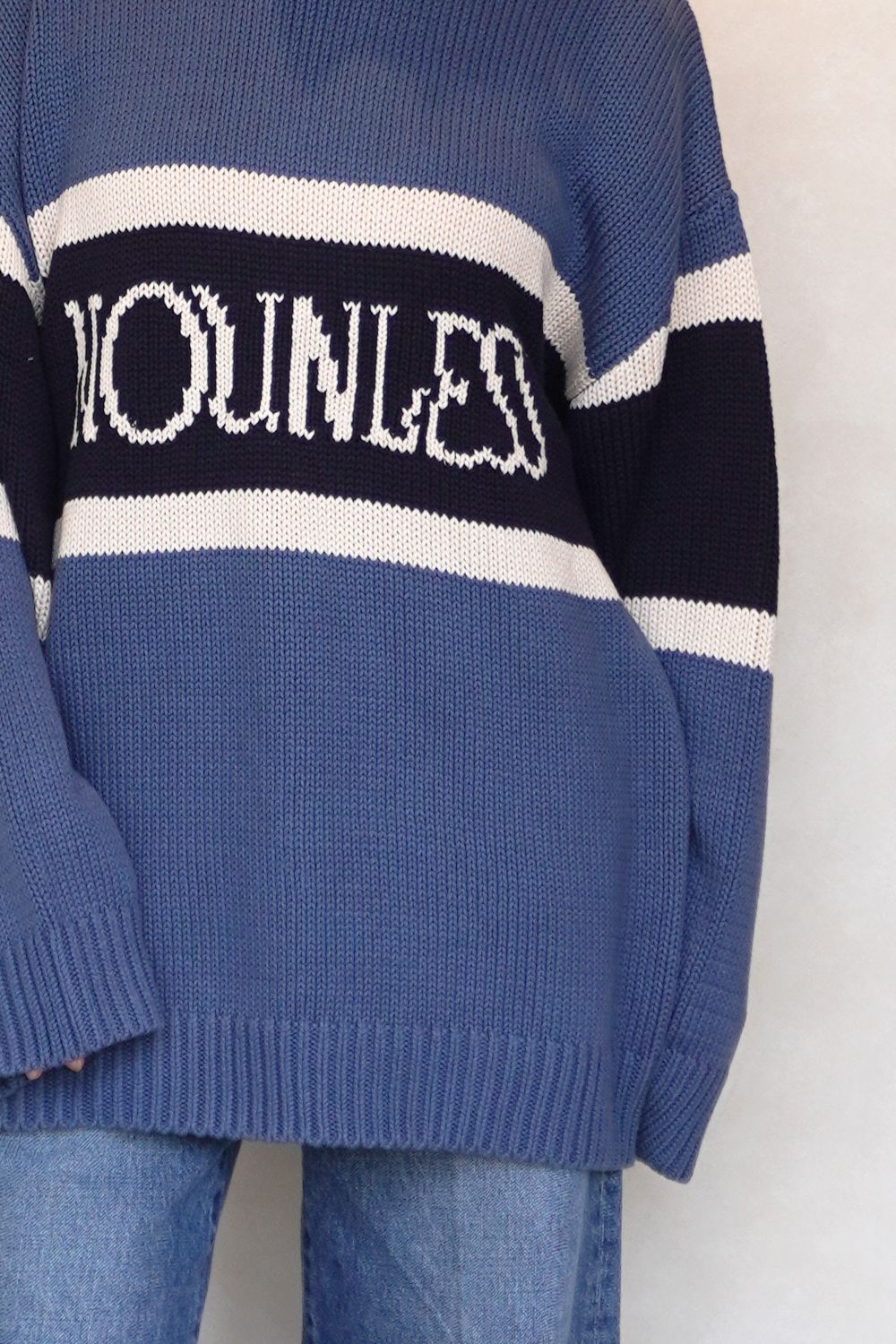NOUNLESS CLASSIC LOGO KNIT (BLUE) / クラシックロゴニット ブルー