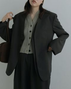 Collarless Over Jacket / カラーレスオーバージャケット (チャコールグレー)