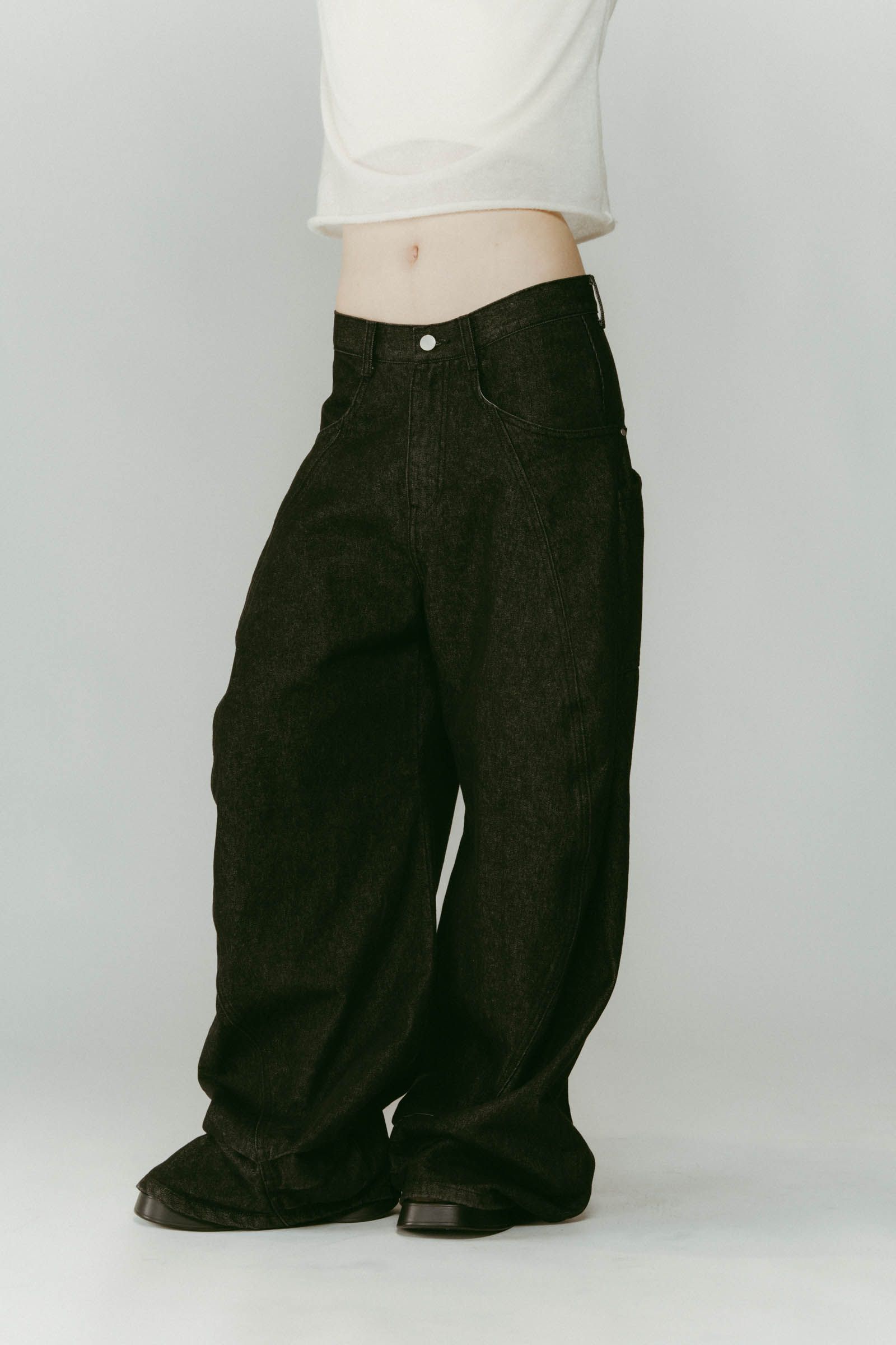 tuck design denim pants / タックデザインデニムパンツ (デニムブラック) / 25AW