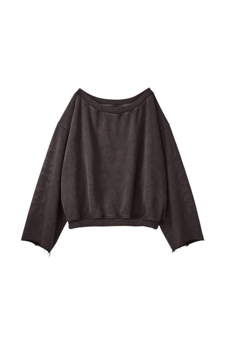 off shoulder vintage sweat (Black) / オフショルダー ヴィンテージスウェット (ブラック) / 26SS