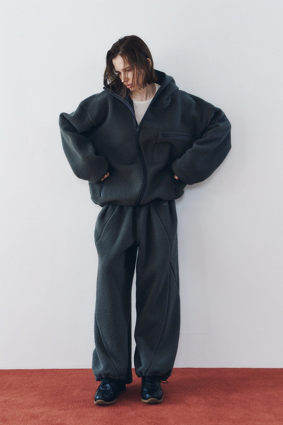 ボアパンツ (グレー) switching boa pants(unisex) (Gray) / 26AW