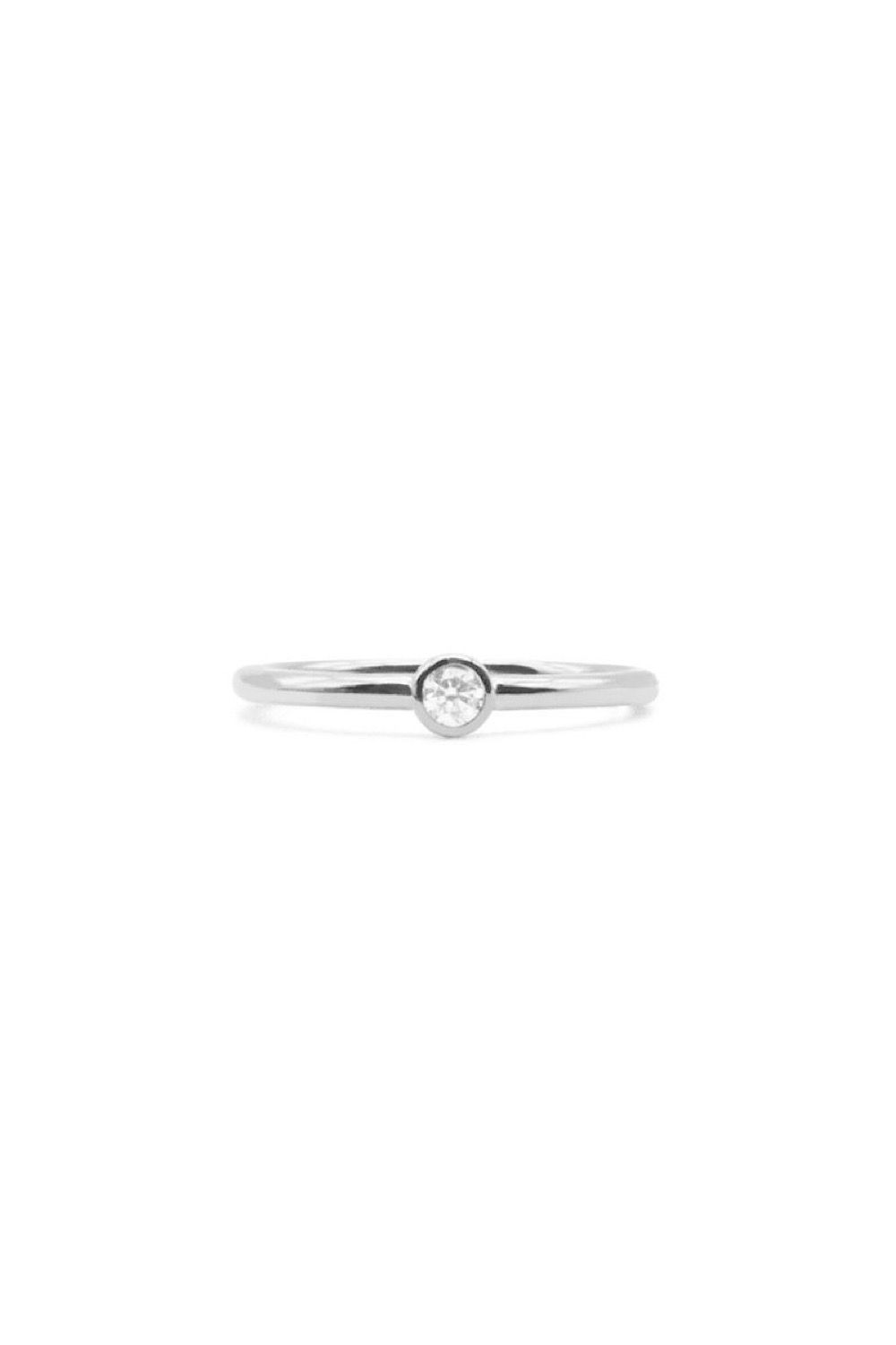 BEZEL RING / ベゼル リング STERLING SILVER 925 (ホワイトゴールド)