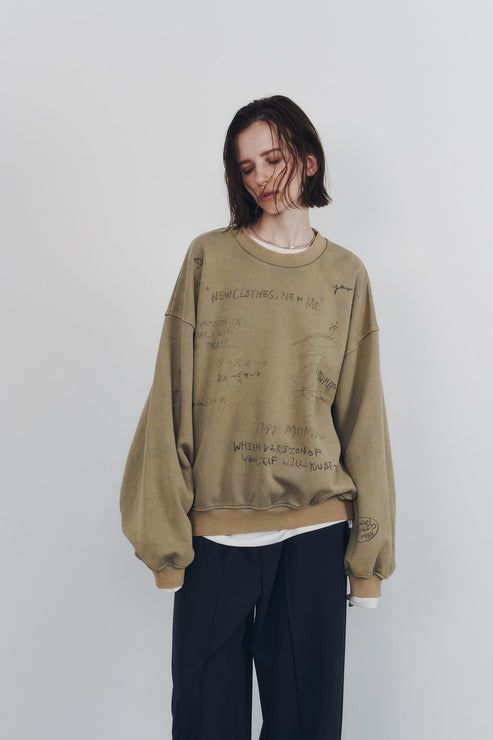 メッセージ スウェット (ベージュ) message sweatshirt(unisex) (Beige) / 26AW