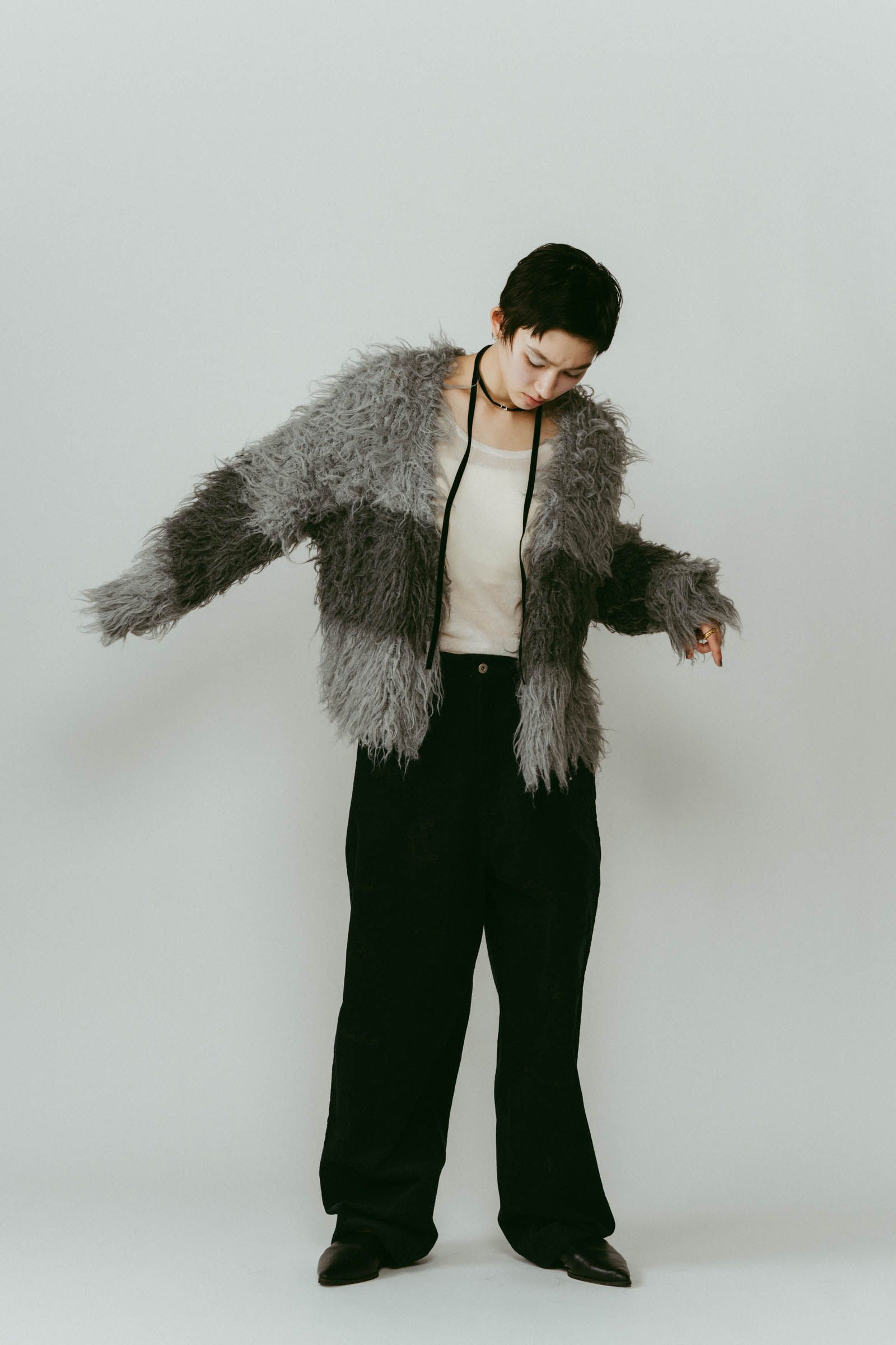 shaggy cardigan / シャギーカーディガン (グレー) / 25AW